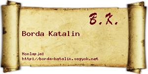 Borda Katalin névjegykártya